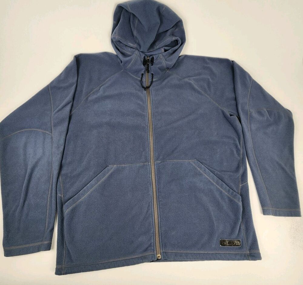 REI Recreational Equipment Blue Fleece Full Zip Hooded Jacket Men's XXL
